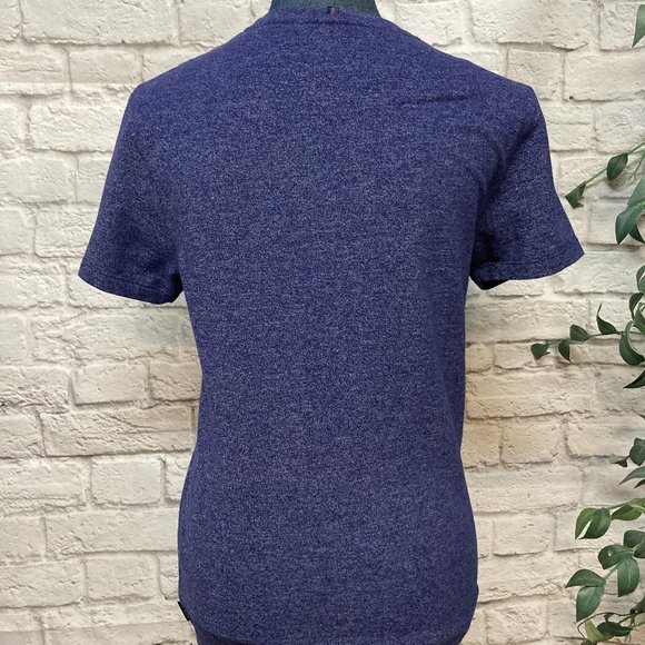 Mens Ted Baker Tee Shirt Cotton Blend Purple Small w/Pocket - Picture 2 of 7